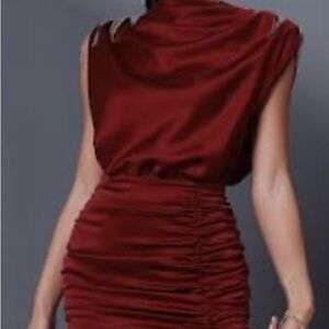 Elegant Red Dress with Rhinestone Detailing